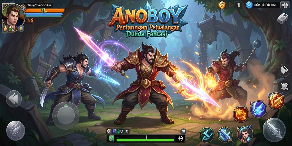 Tangkapan layar menampilkan aksi seru dalam game ARPG ANOBOY.
