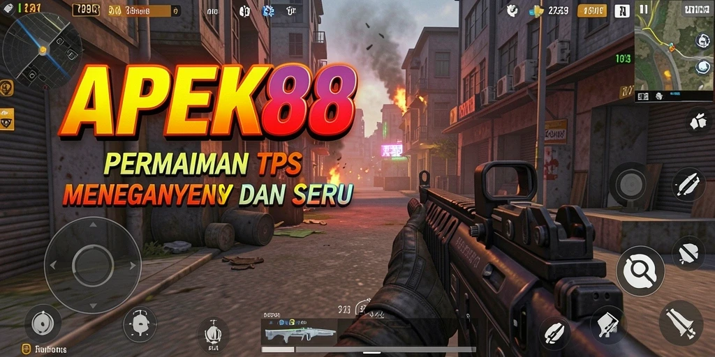 Tangkapan layar utama APEK88 menampilkan gameplay TPS yang menegangkan.