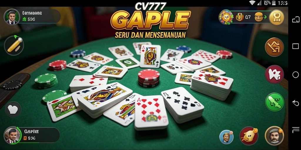 Tampilan gameplay Gaple yang seru dan menarik di CV777.