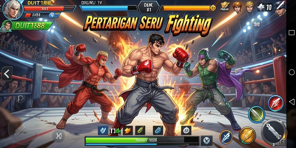 Tampilan gameplay DUIT188 yang mendebarkan dalam pertarungan Fighting.
