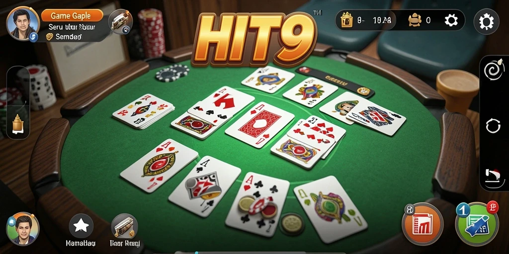 Tampilan gameplay Gaple yang seru dan interaktif di HIT9.
