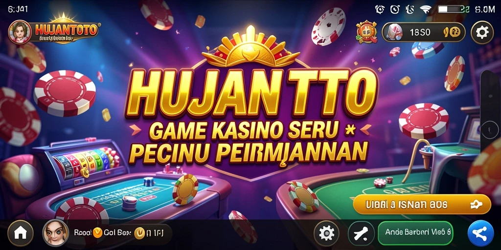 Screenshot gameplay HUJANTOTO menampilkan keseruan permainan kasino.