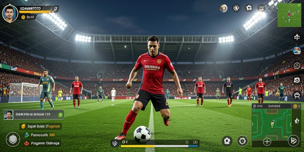 Screenshot gameplay IDAMANTOTO menampilkan aksi seru dalam sepak bola.