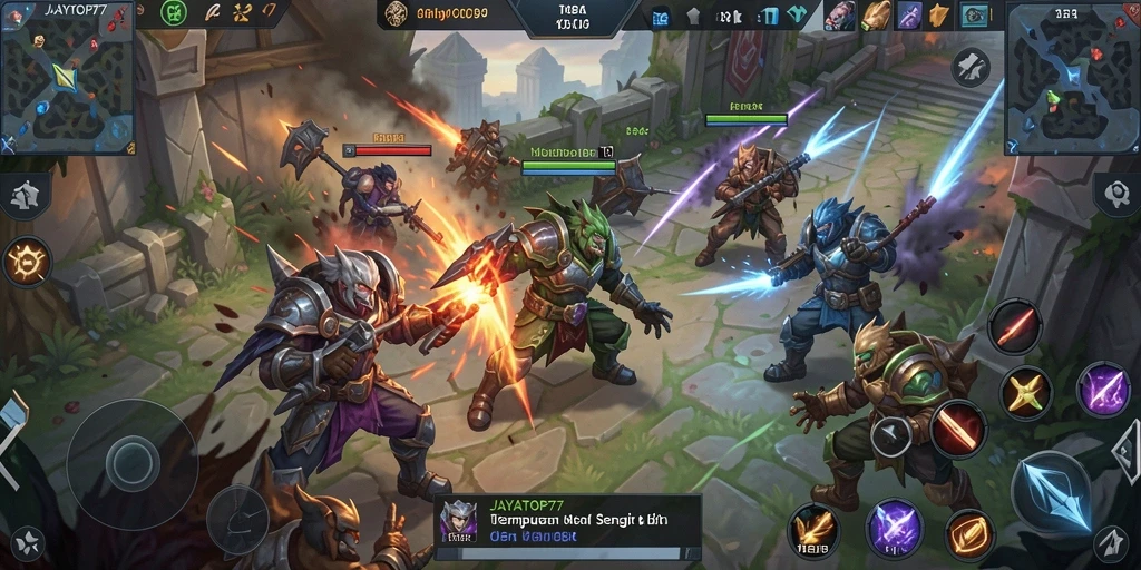 Tampilan gameplay MOBA yang menarik dari JAYATOP77.