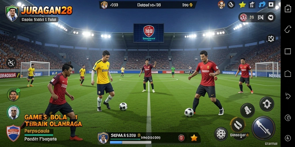 Tangkapan layar JURAGAN28 menampilkan aksi seru pertandingan sepak bola.