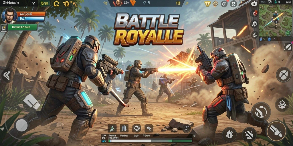 Tampilan gameplay seru dari V07 dalam pertempuran Battle Royale.